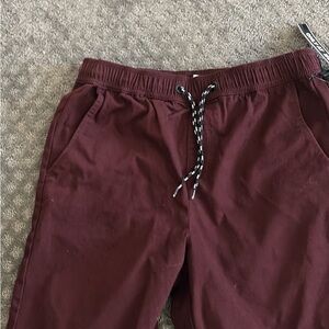 Men's Burgundy Drawstring Pants